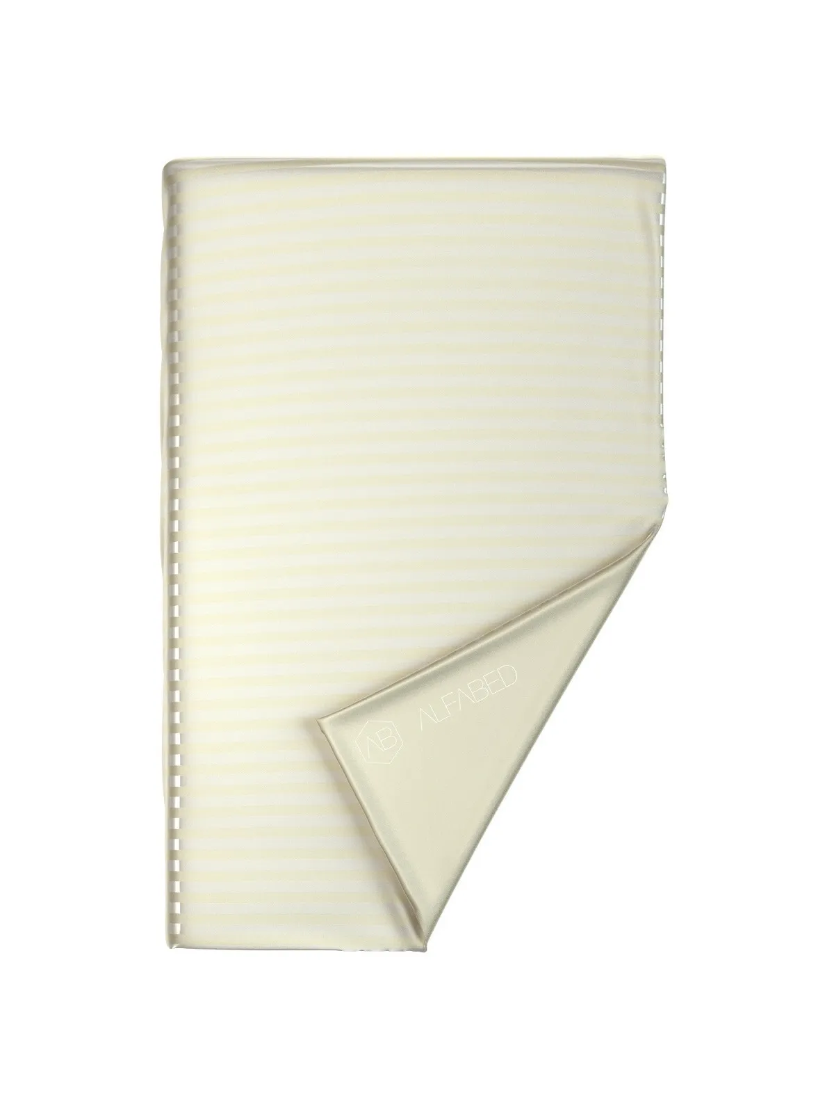 Cearshaf pentru plapuma premium woven cotton sateen stripe cream h f1
