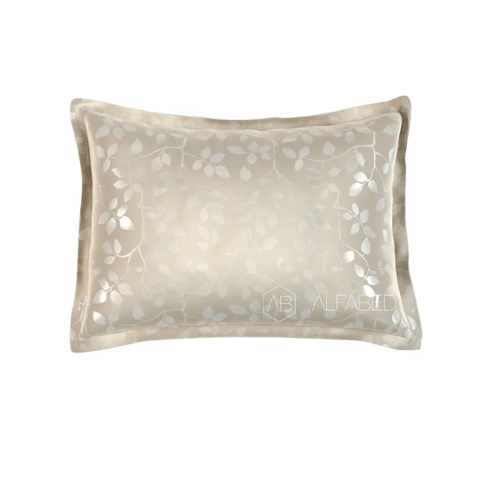 Fata de perna lux jacquard cotton taupe tree leaves 3 4