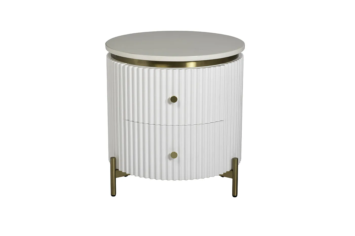 Тумбочка белая 2 ящика d51*55см 77IP-GD009-TUMB