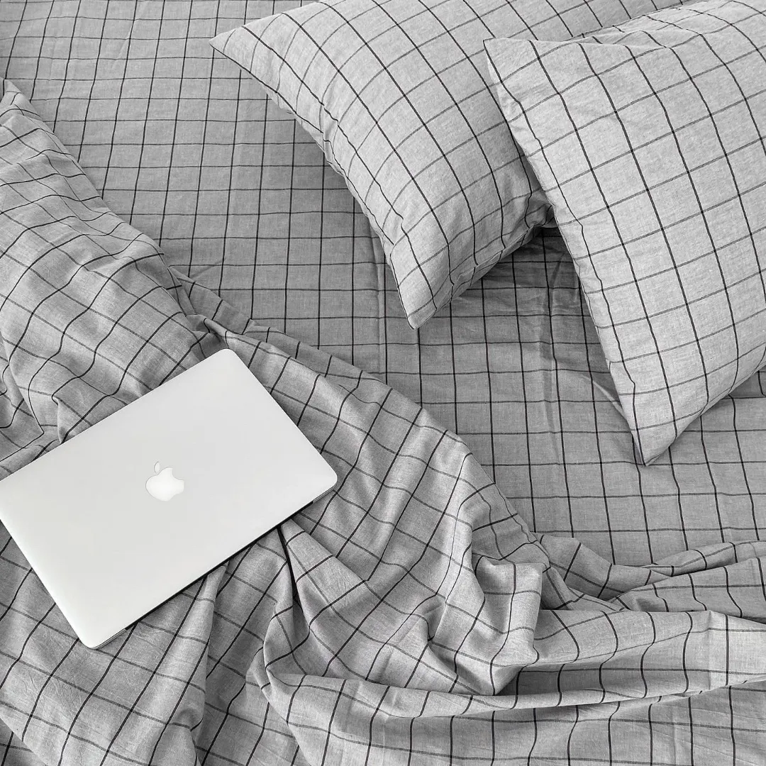 Pillow Case Washed Cotton Grey Denim Square Standart 4/0