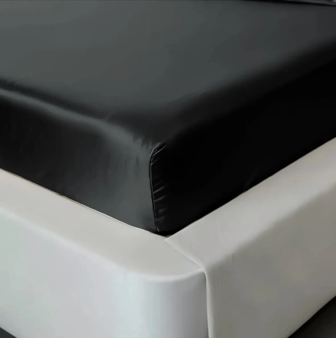 Fitted Sheet 100% Silk Sexy Black