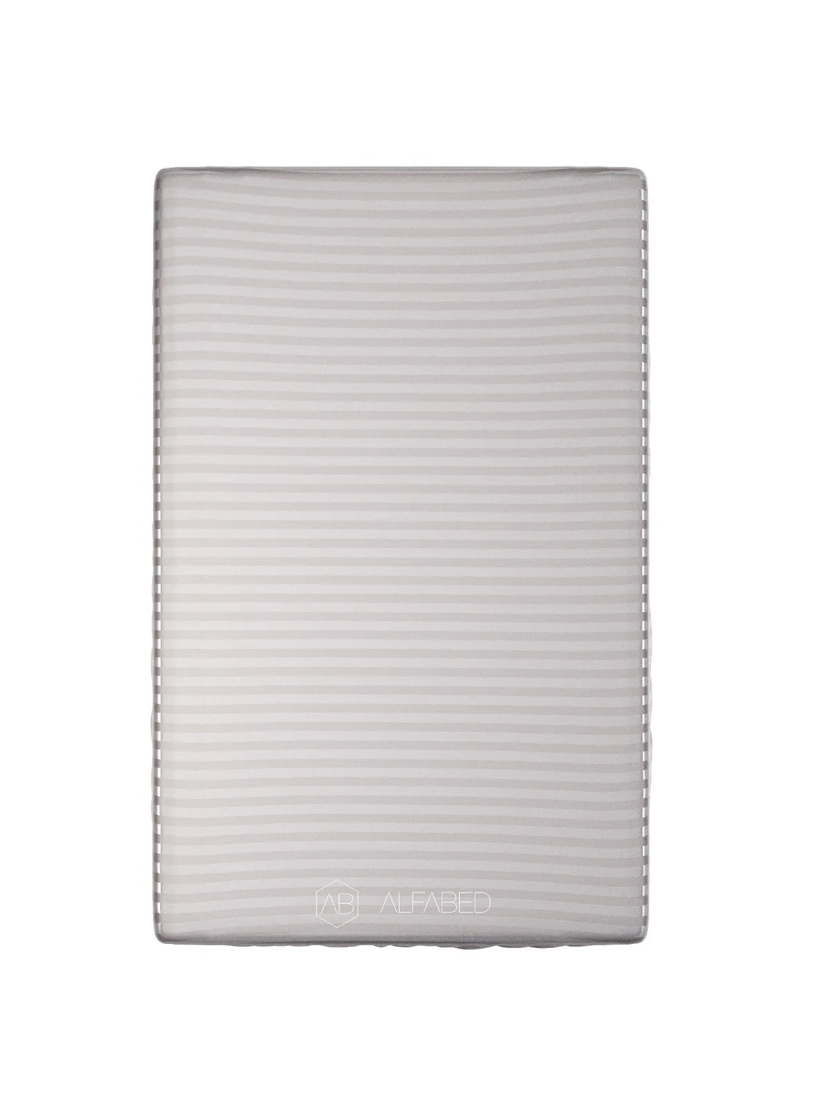 Topper sheet case premium woven cotton sateen stripe grey h h 15