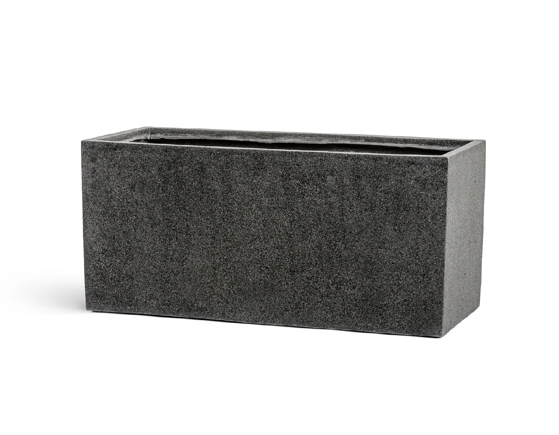 Кашпо TREEZ Effectory Stone низкий прямоугольник Тёмно-серый камень д-40, ш-20, в-22 см