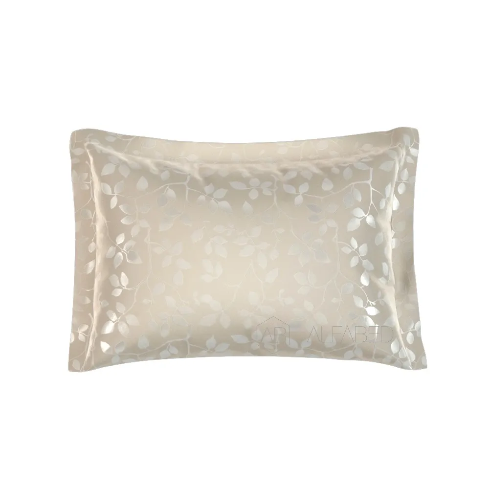 Pillow Case Lux Jacquard Cotton Taupe Tree Leaves 5/3