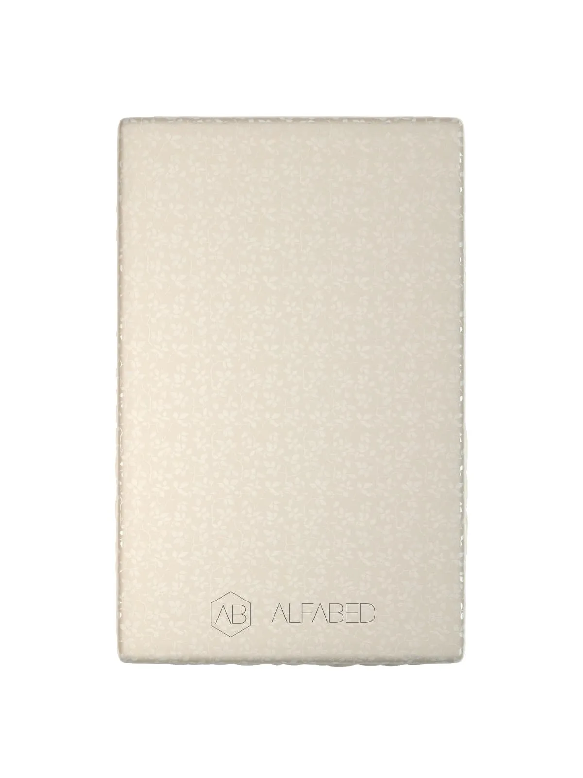 Fitted Sheet Lux Jacquard Cotton Taupe Tree Leaves H-25