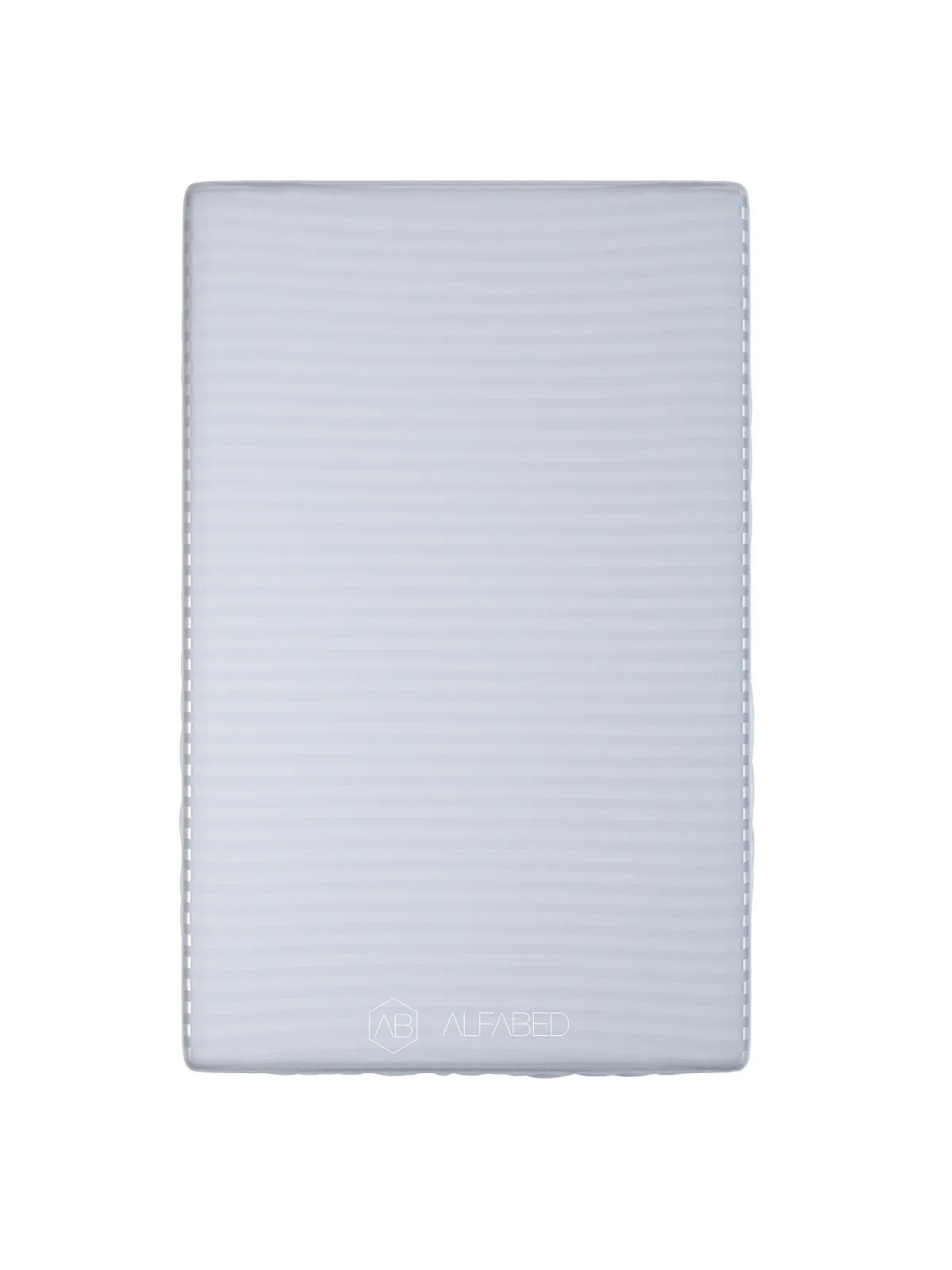 Fitted Sheet Premium Woven Cotton Sateen Stripe Grey H H-35
