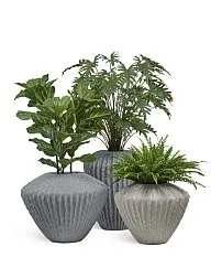 Кашпо-ваза TREEZ Effectory Cactus Дизайн-ваза Дымчато-серый песок