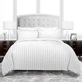 Товар Set Lenjerie ALFABED Premium Woven Cotton Sateen Stripe White 3 добавлен в корзину