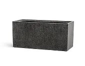 Товар Кашпо TREEZ Effectory Stone низкий прямоугольник Тёмно-серый камень д-40, ш-20, в-22 см добавлен в корзину