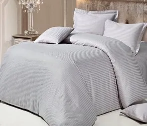 Set lenjerie ALFABET Premium țesute Bumbac Satin dungă Gri