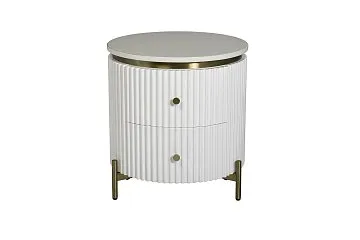 Тумбочка белая 2 ящика d51*55см 77IP-GD009-TUMB