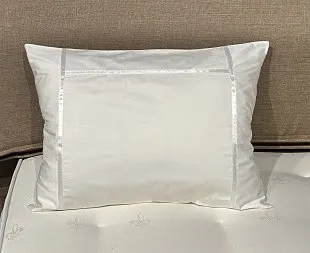 Pillow Case Premium Cotton Sateen White / White Lace 4/0 