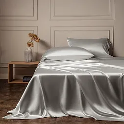 Duvet Cover 100% Silk Sparkling Silver