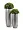 Кашпо TREEZ Effectory Metal Высокий округлый конус Серебро в-95, д-39 см 2879488