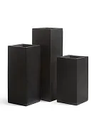 Товар Кашпо TREEZ Effectory Black Stone Выскоий куб Антрацит 31х31 см, в-60 см 1/1 добавлен в корзину