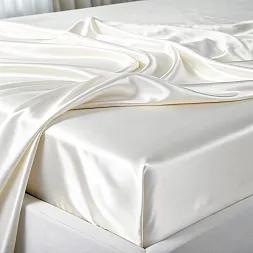 Fitted Sheet 100% Silk Ivory White
