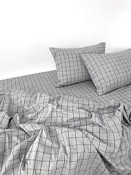 Uni sheet washed cotton grey denim square bez rezinki