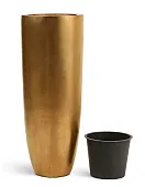 Товар Кашпо TREEZ Effectory Metal Высокий конус Giant Сусальное золото в-120, д-46 см 1/1 добавлен в корзину