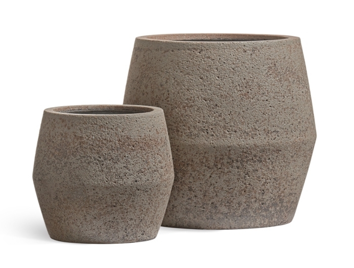 Кашпо TREEZ Effectory Granit Ромбовидная чаша Серый беж д-36, в-32 см