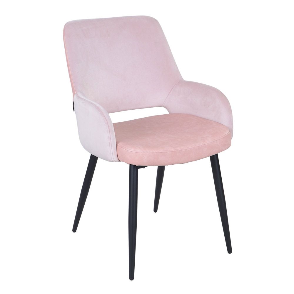 Арона светло-розовый бархат + розовая экокожа для кафе, ресторана, дома, кухни