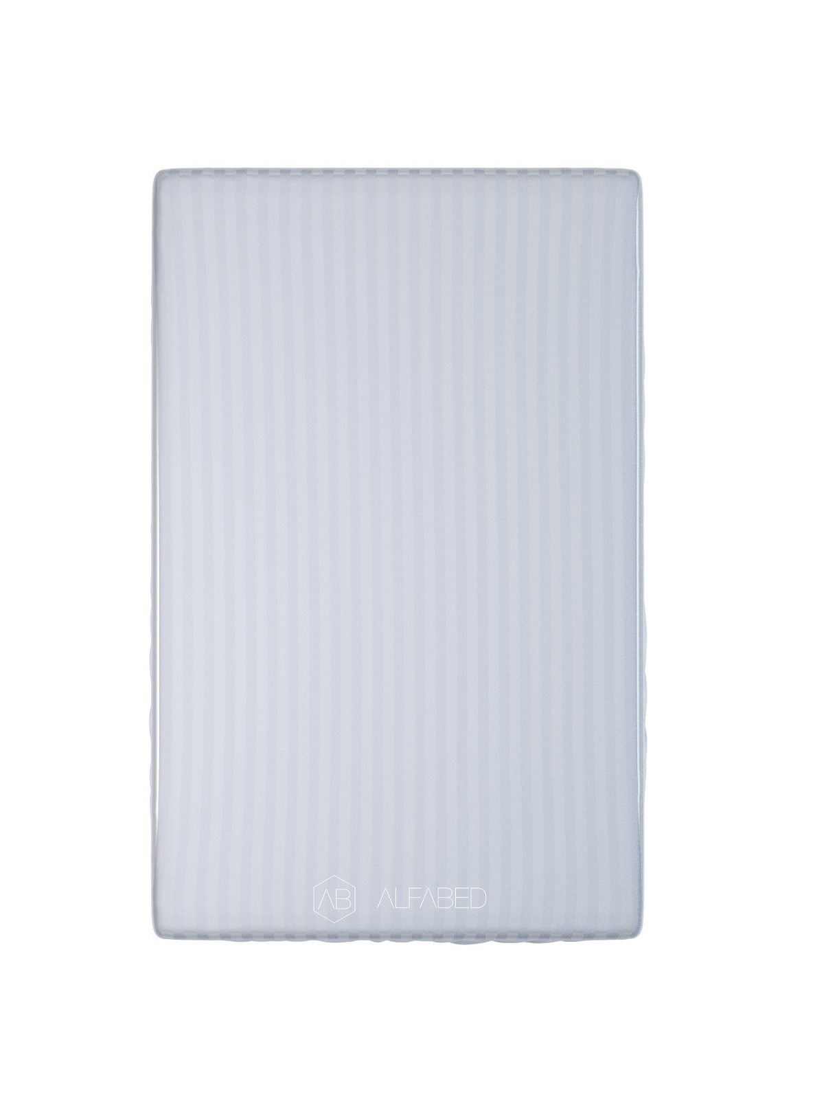Fitted Sheet Premium Woven Cotton Sateen Stripe White V H-15