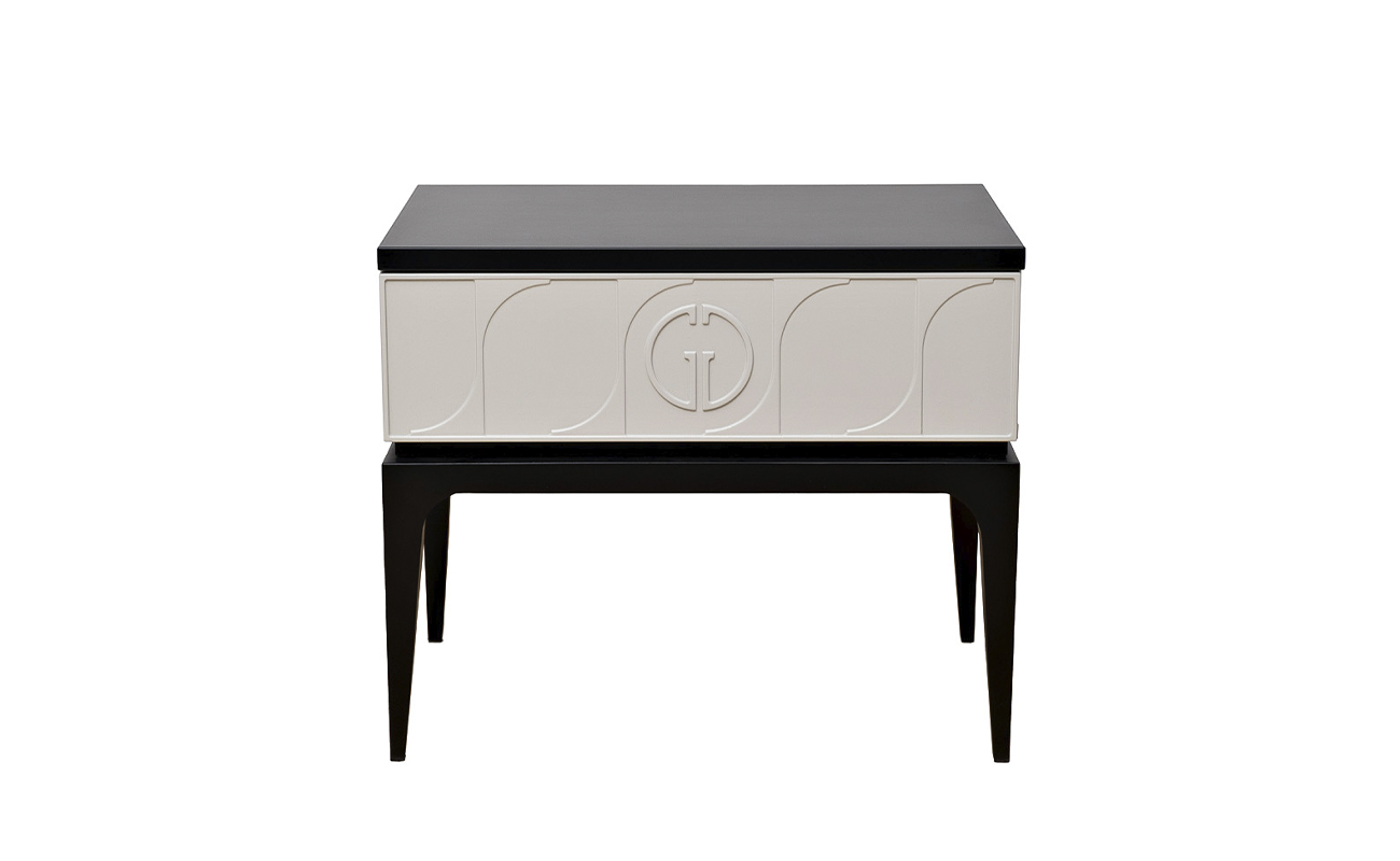 Тумбочка прикроватная Спинола(Spinola) черно/серая GD-00002