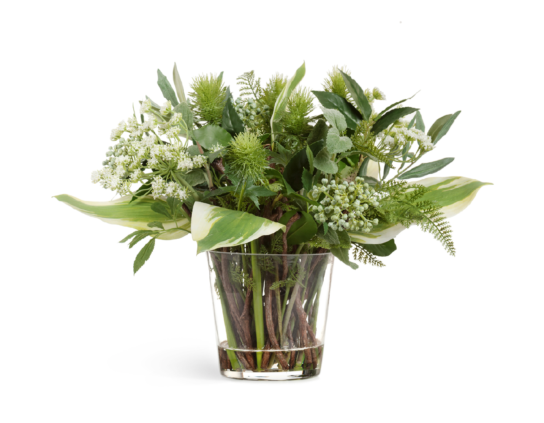 Композиция "Green Lifestyle" в- 34, д-35 см в стеклянной вазе с водой 1/1