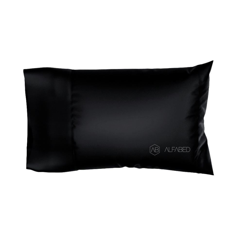 Pillow Case Premium Cotton Sateen Black Hotel H 4/0