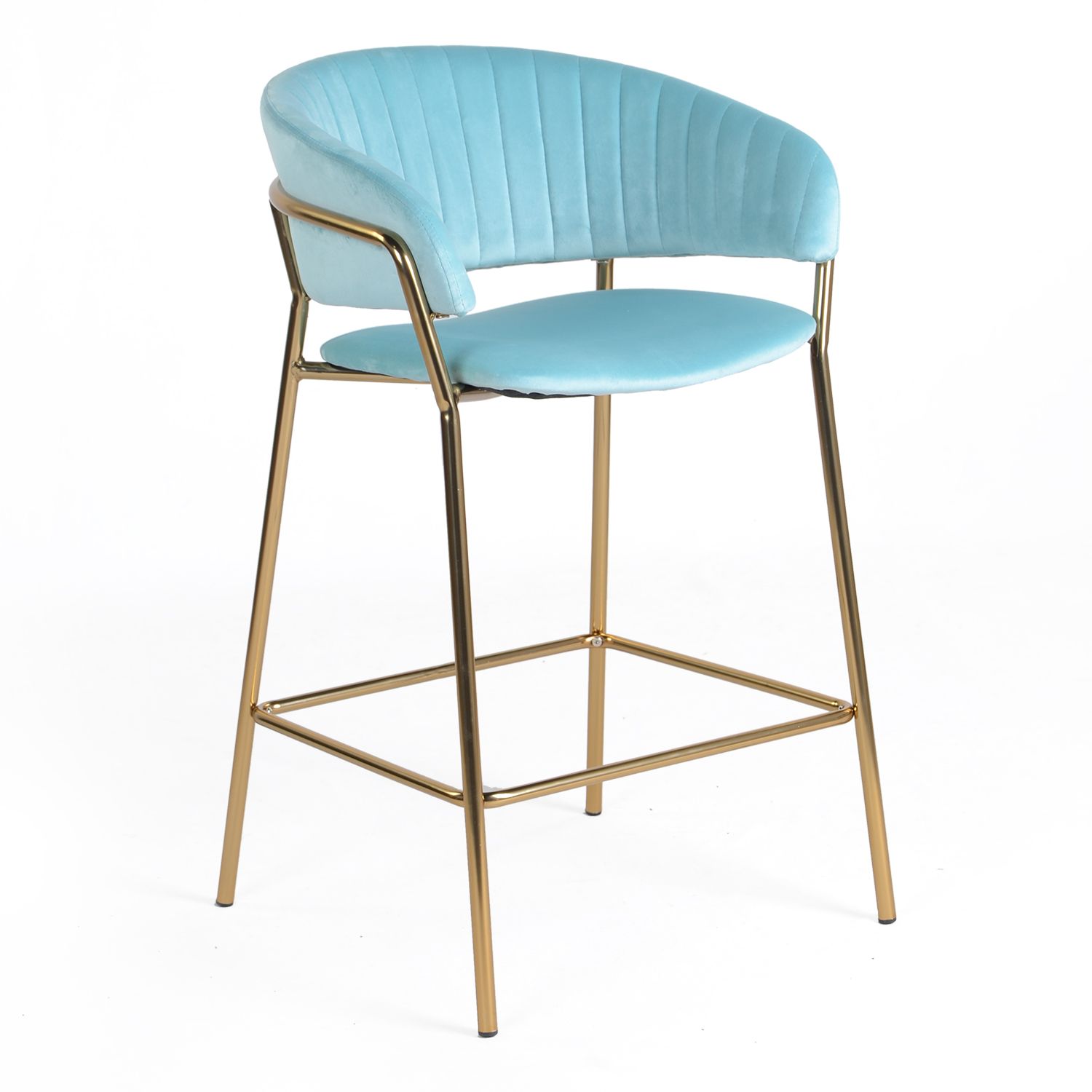 Стул Пиза мятный бархат ножки матовое золото для кафе, ресторана, дома, кухни