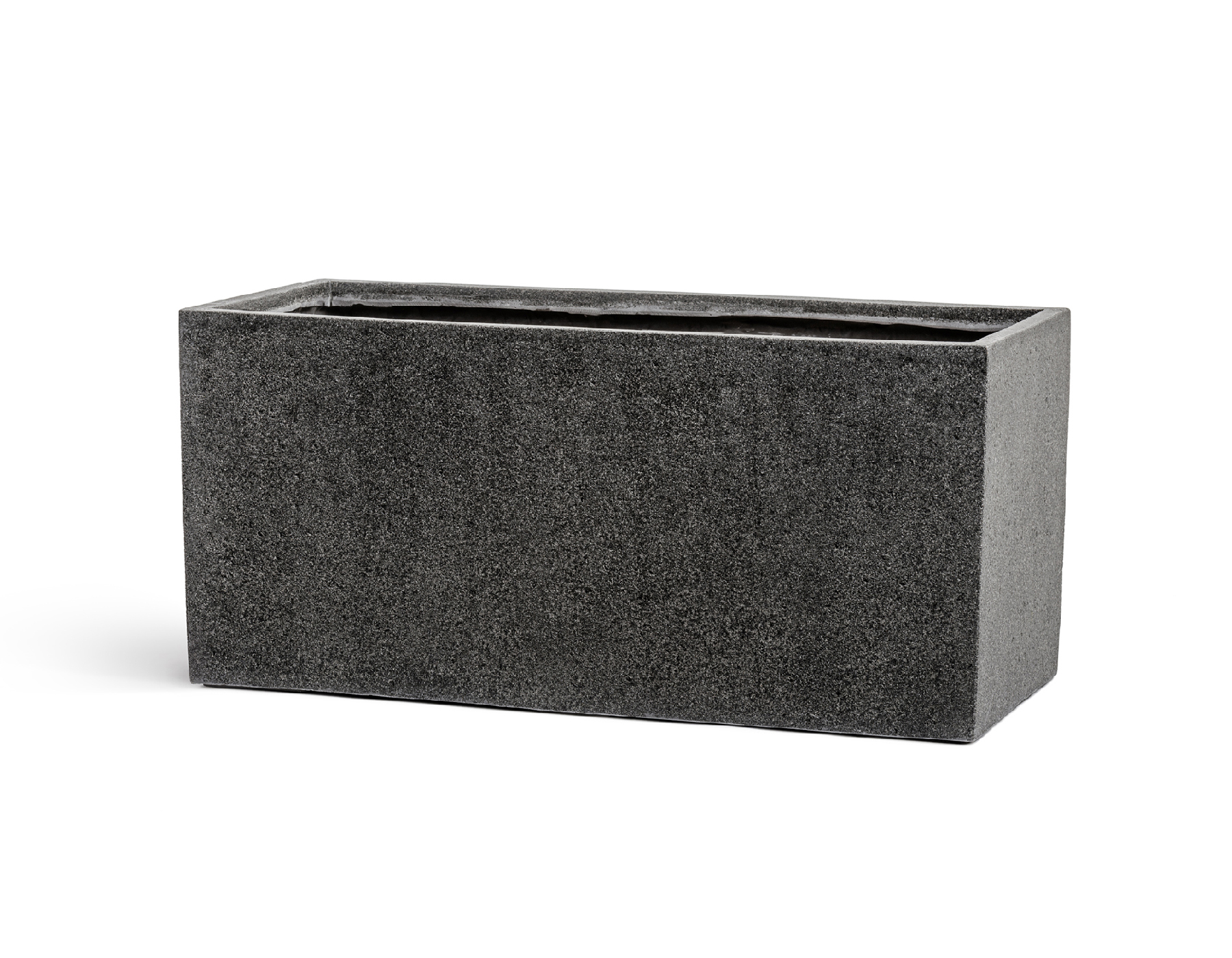Кашпо TREEZ Effectory Stone низкий прямоугольник Тёмно-серый камень д-40, ш-20, в-22 см