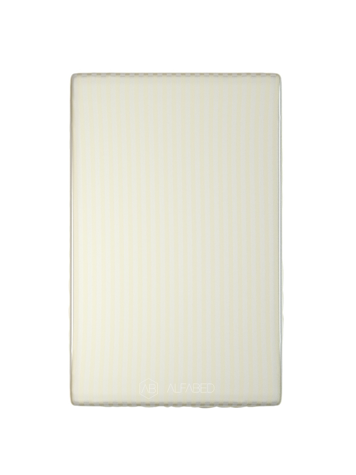 Pillow Top Fitted Sheet Premium Woven Cotton Sateen Stripe Cream V H-51