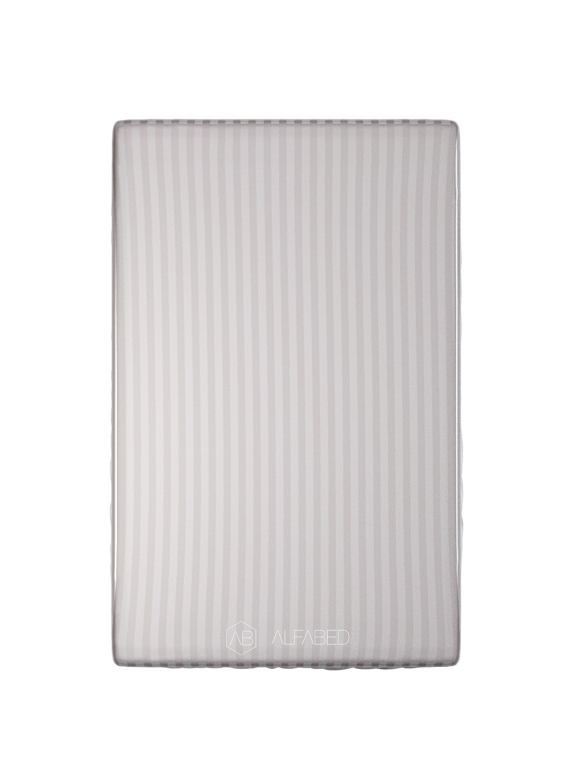 Topper Sheet-Case Premium Woven Cotton Sateen Stripe Grey V H-15