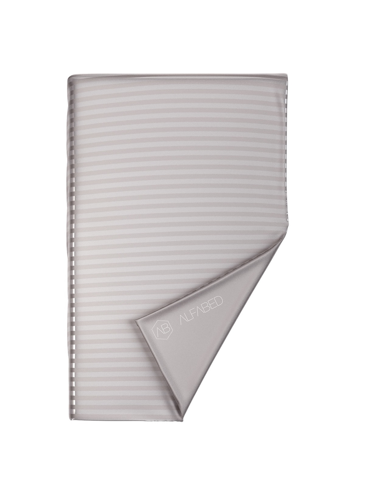 Duvet Cover Premium Woven Cotton Sateen Stripe Grey H F1