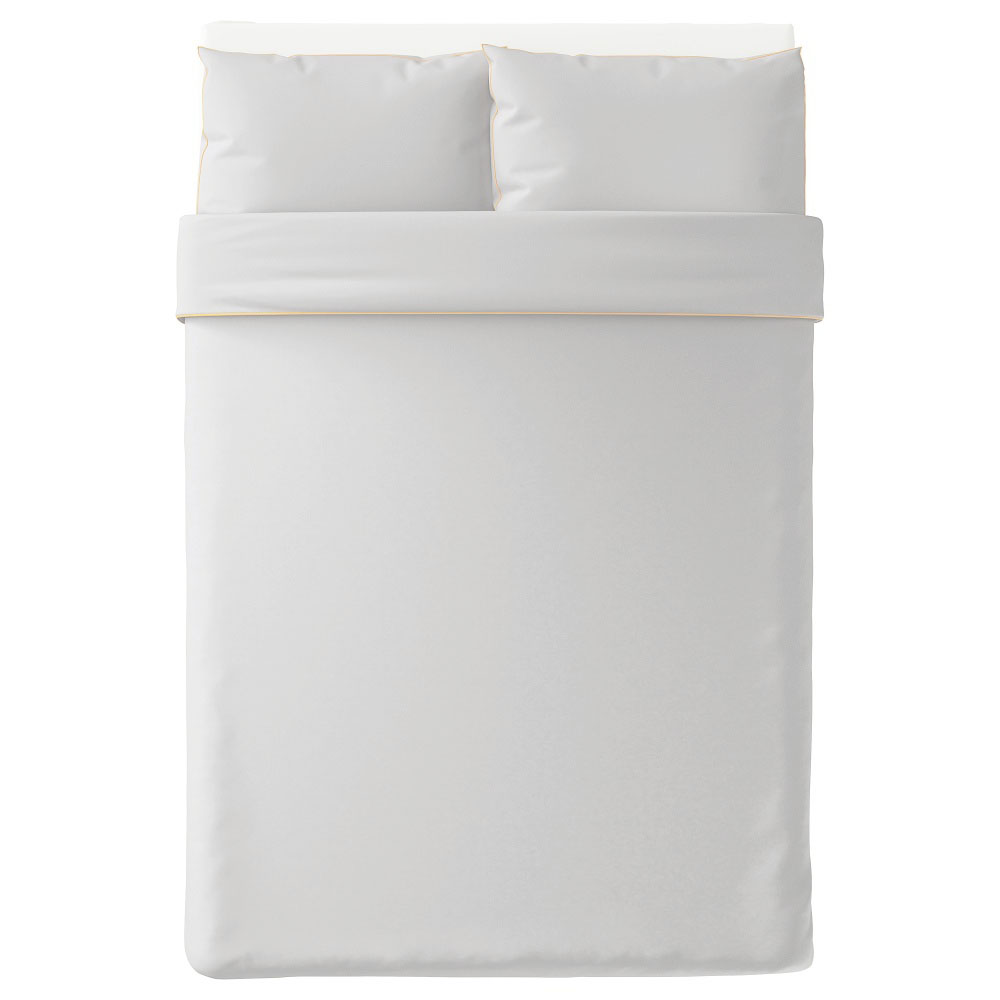 Duvet Cover Premium Cotton Sateen White (Gold Tape)