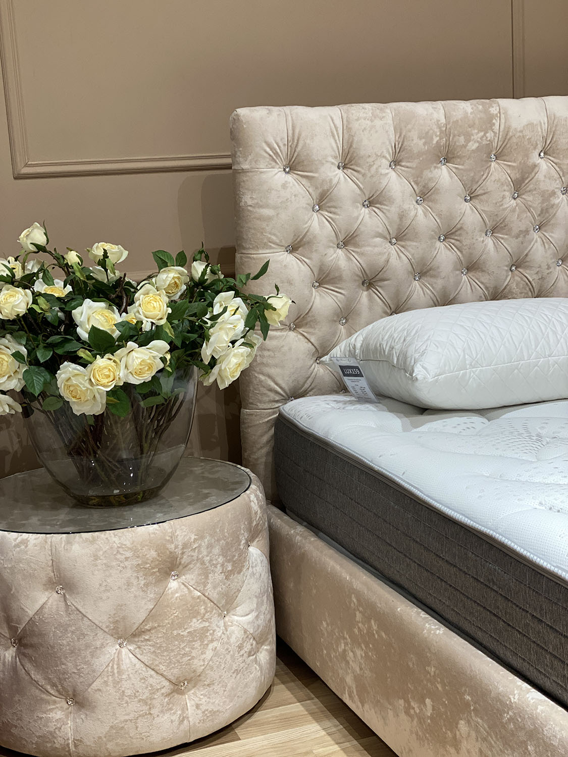 ALFABED VISION Сristale Swarovski Patul Cu Mecanism De Ridicare (Set de masa oglinda pat)12