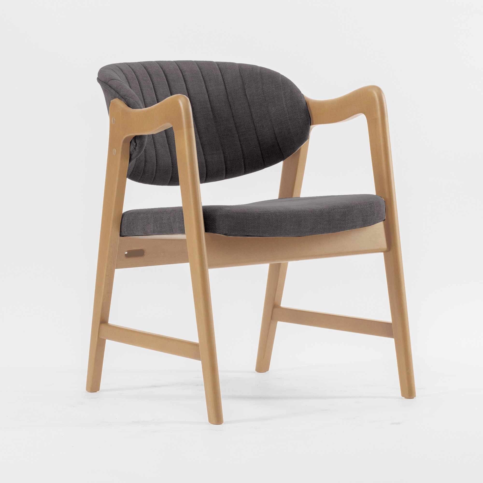 Монтерей темно-серая ткань массив бука (натуральное дерево лак) для кафе, ресторана, дома, кухни