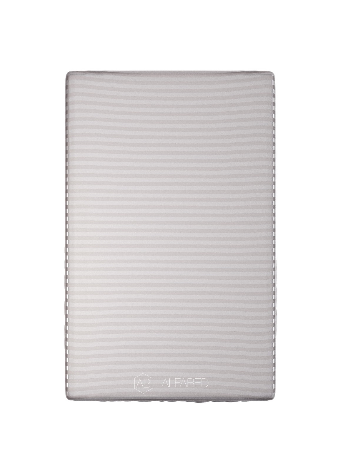 Topper Sheet-Case Premium Woven Cotton Sateen Stripe Grey H H-15