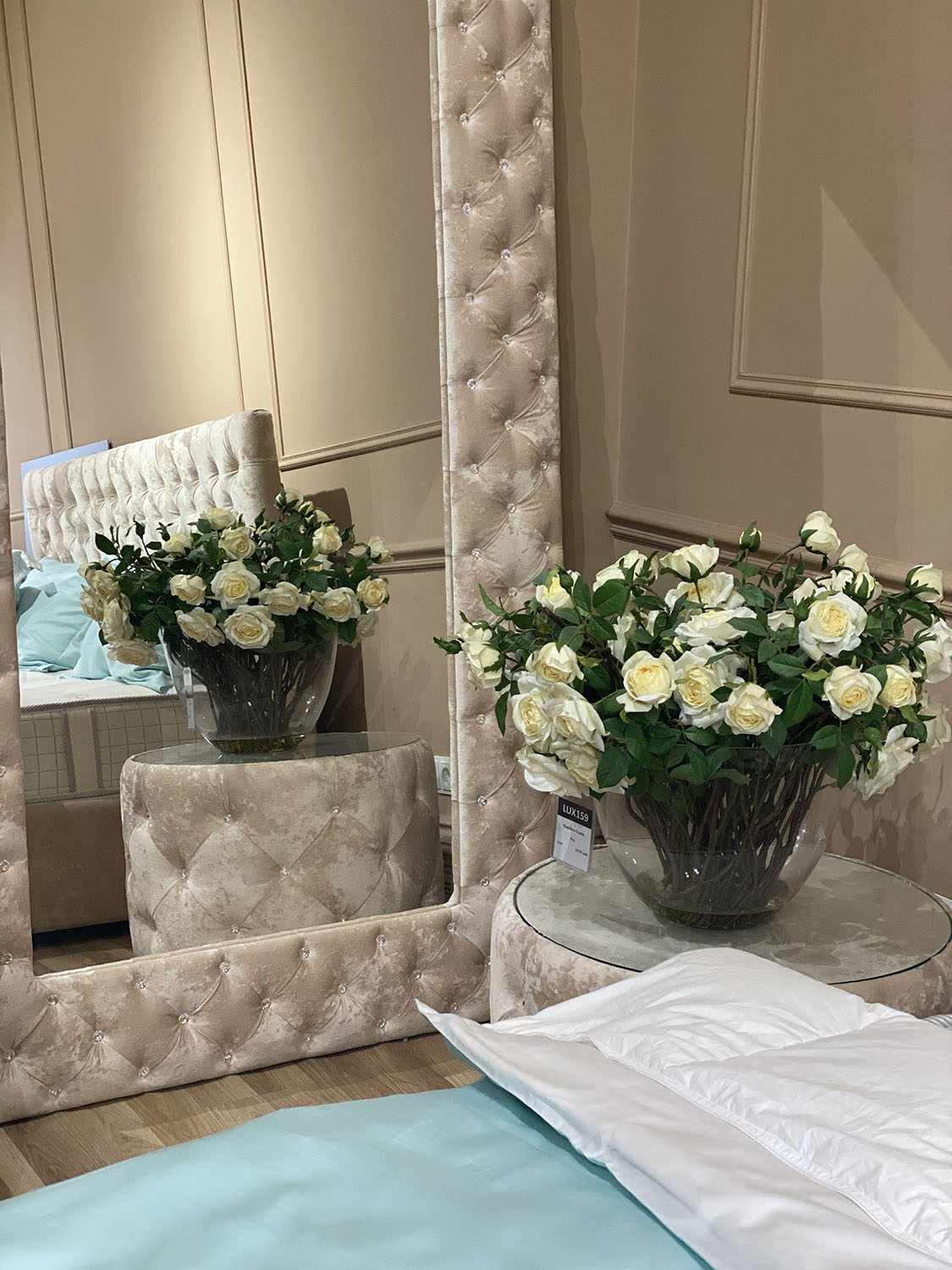 ALFABED VISION Сristale Swarovski Patul Cu Mecanism De Ridicare (Set de masa oglinda pat)14