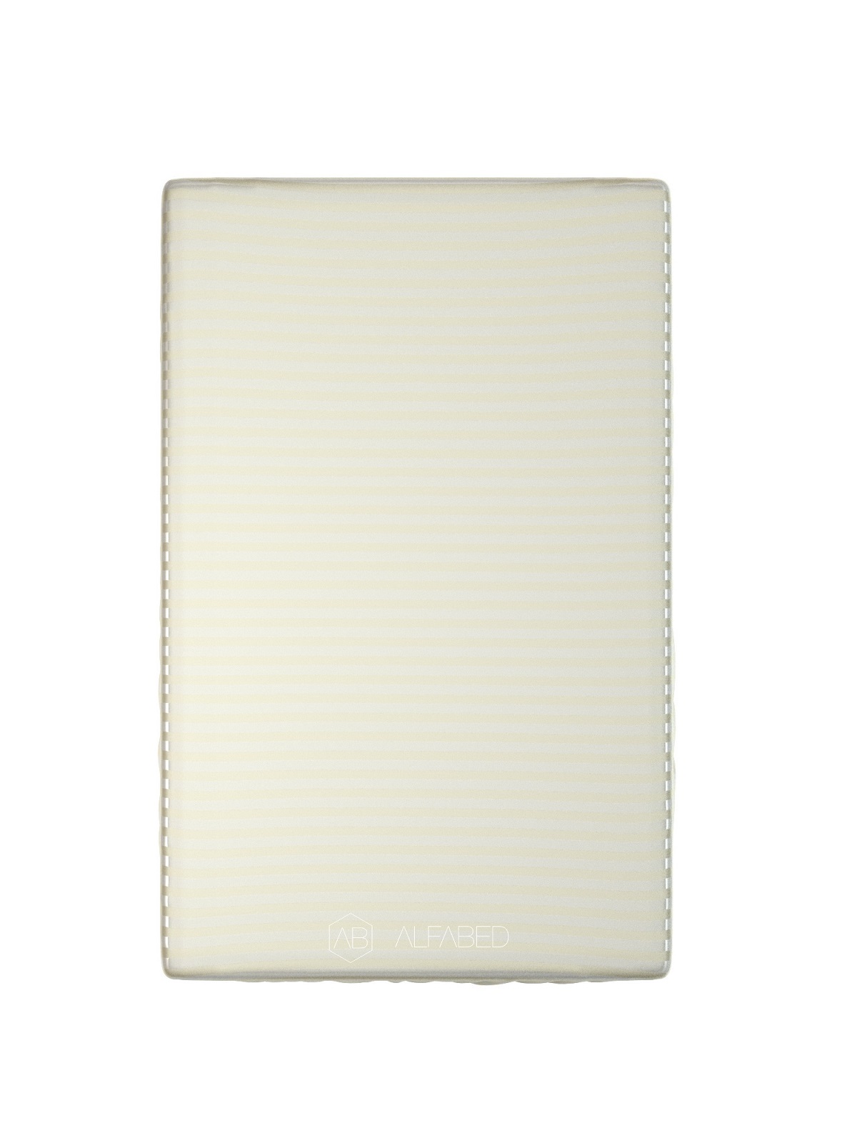 Fitted Sheet Premium Woven Cotton Sateen Stripe Cream H H-35