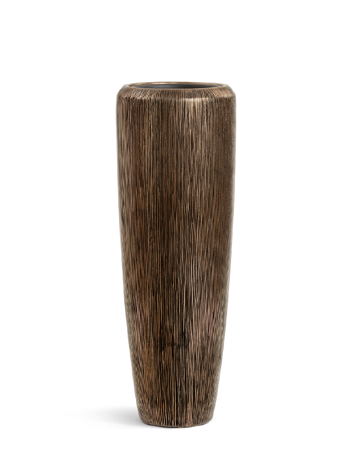 Кашпо TREEZ Effectory Wow Высокий конус Design Тёмное матовое золото в-75 см, д-34 см 1/1
