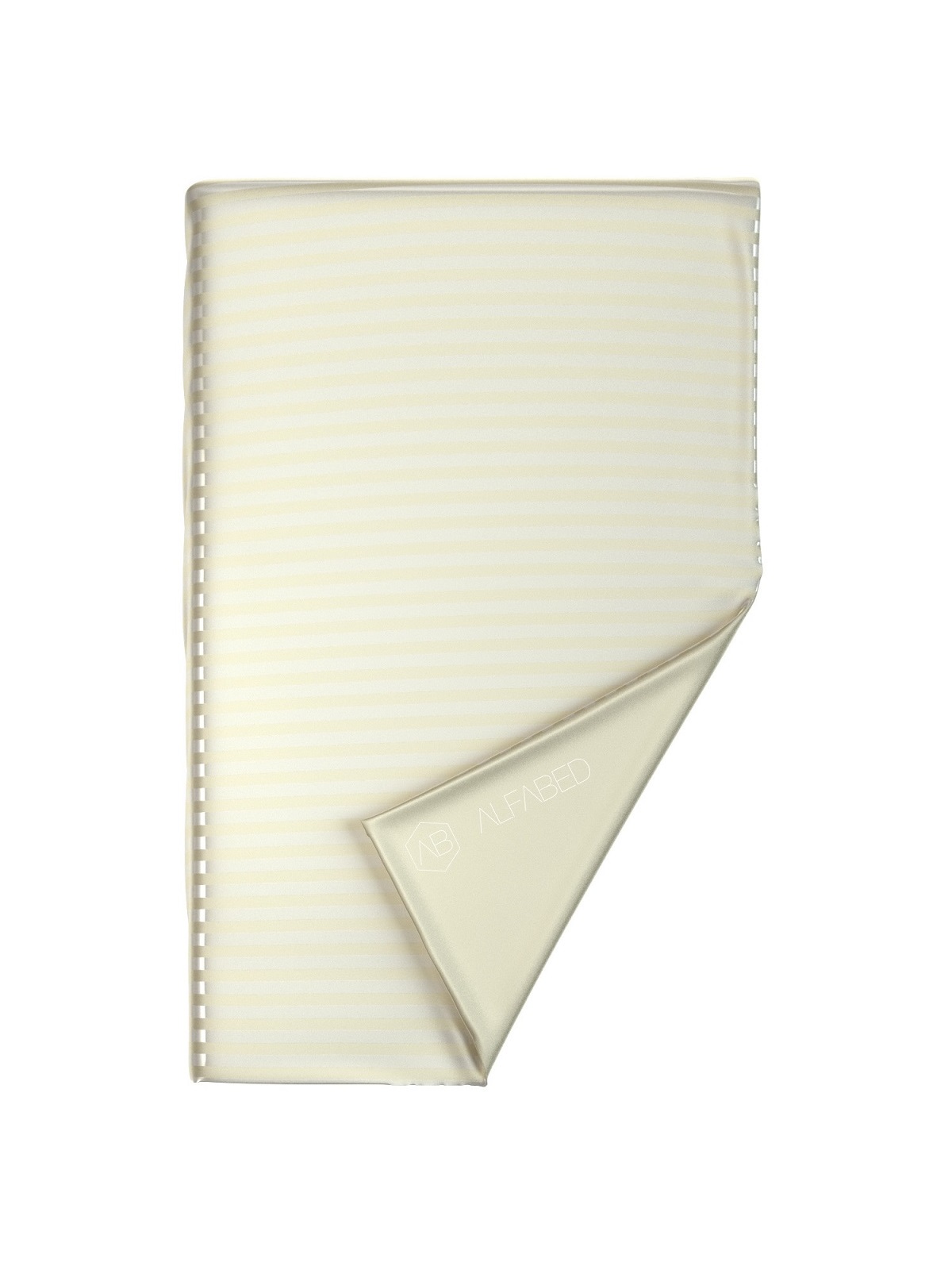 Duvet Cover Premium Woven Cotton Sateen Stripe Cream H F1