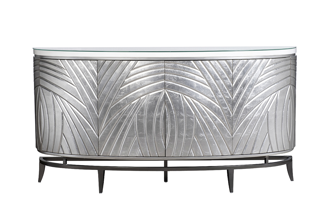 Комод серебристый с декором ART-2932