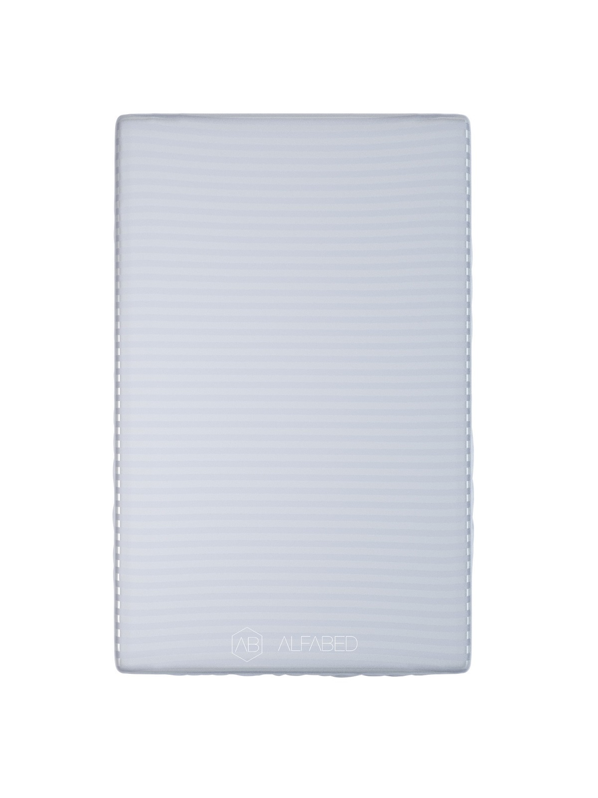 Fitted Sheet Premium Woven Cotton Sateen Stripe Grey H H-40