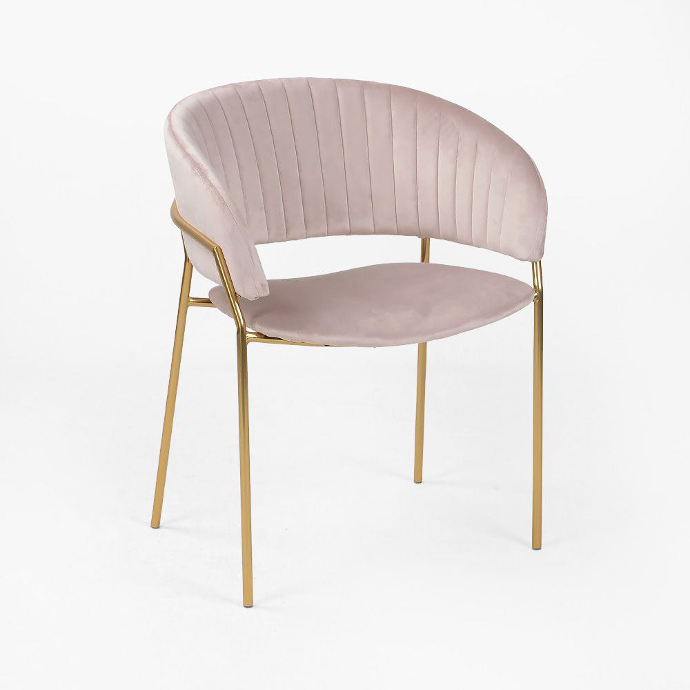 Пиза пыльно-розовый бархат ножки матовое золото для кафе, ресторана, дома, кухни