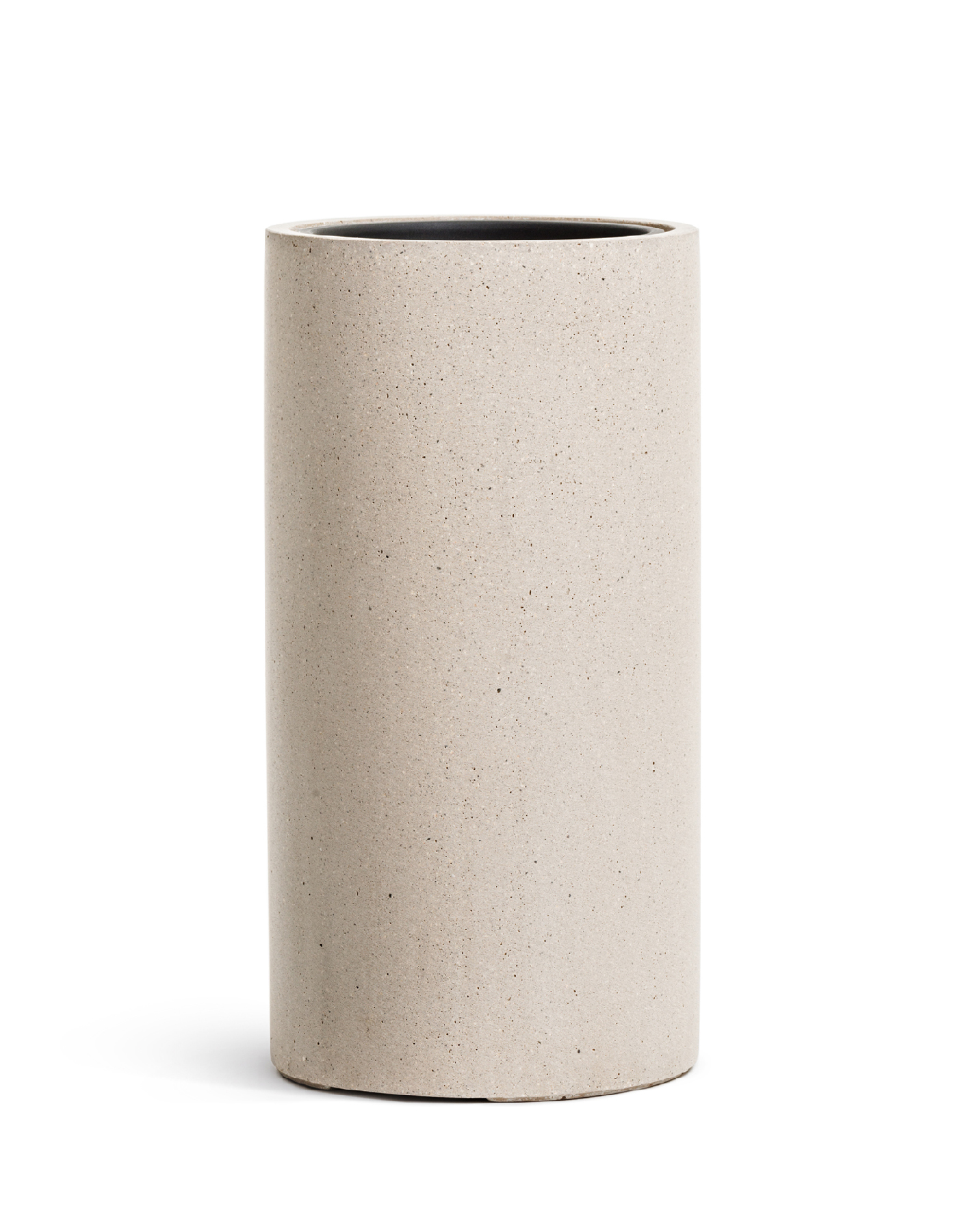 Кашпо TREEZ Effectory Beton Высокий цилиндр Белый песок в-60 см, д-31 см