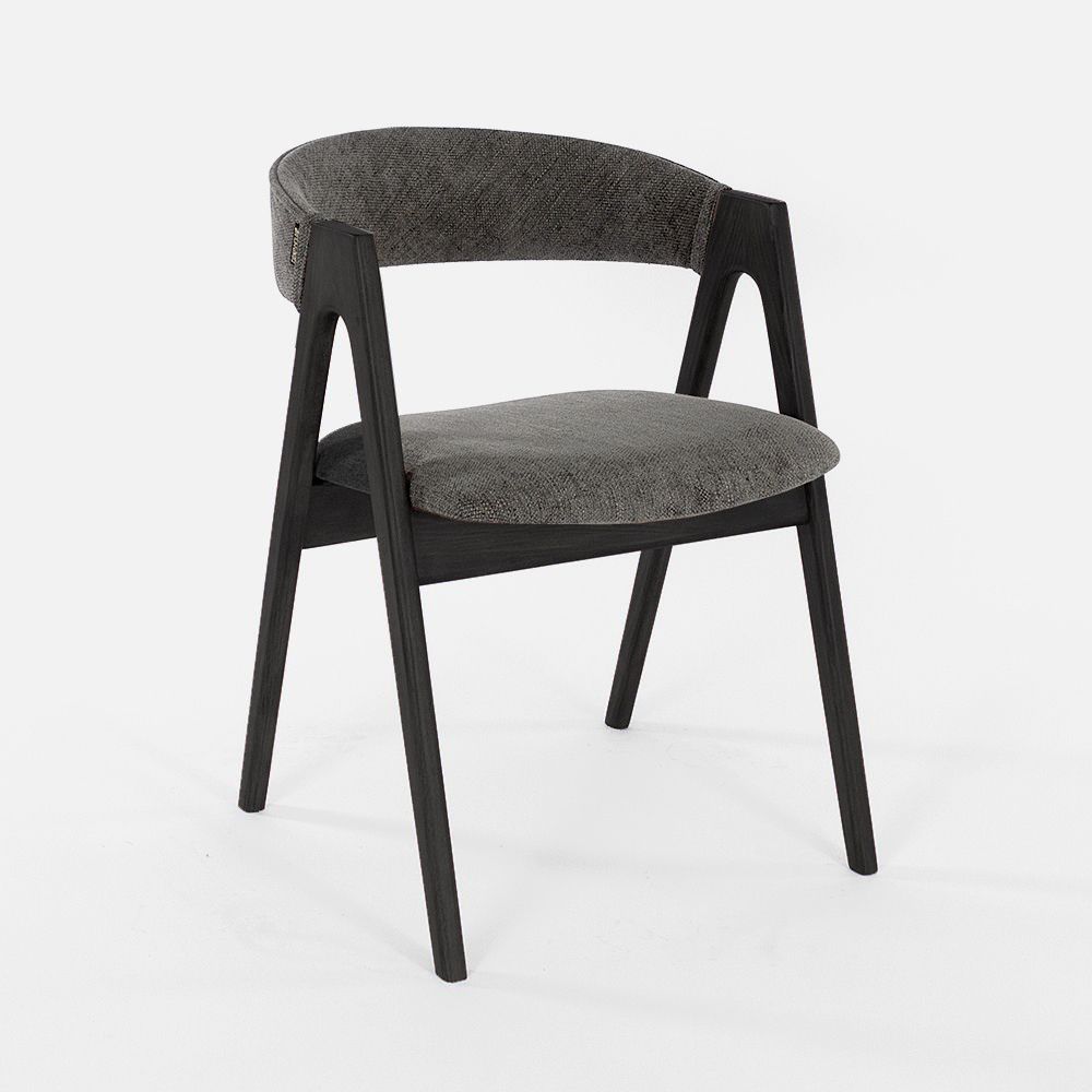 Дублин темно серая ткань, массив бука (черный) для кафе, ресторана, дома, кухни