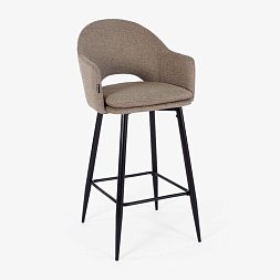 Стул Магриб бежево-коричневая ткань ножки черные для кафе, ресторана, дома, кухни