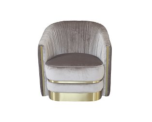 Кресло велюровое серо-коричневое 87YY-1890-1 BRN