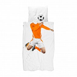 Постельное белье Футболист оранжевый