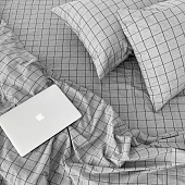 Товар Pillow top cearshaf washed cotton grey denim square h 10 добавлен в корзину